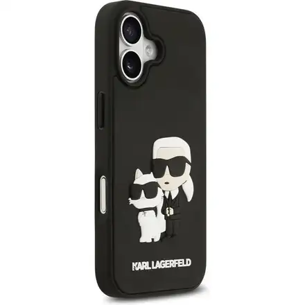 Karl Lagerfeld 3D Rubber Karl and Choupette kryt iPhone 17 čierny