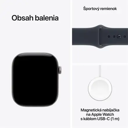 Apple Watch Series 12 GPS 42mm Space Grey Aluminium Case with Navy Blue Sport Band - M/L