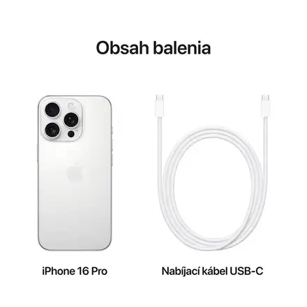 iPhone 16 Pro 128 GB biely titán *Použitý s DPH - Trieda C*