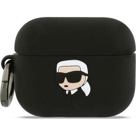 Karl Lagerfeld 3D Logo NFT Karl Head Silikonové Púzdro pre AirPods 3 Pro čierne