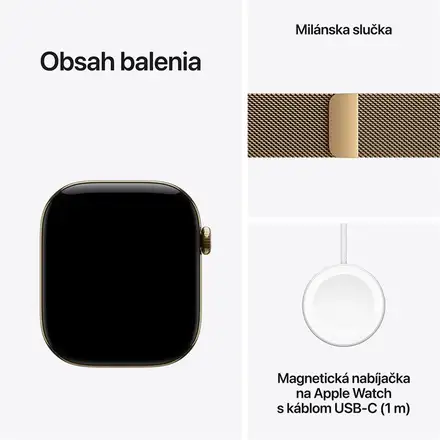 Apple Watch Series 12 GPS + Cellular 42mm Radiant Gold Titanium Case with Radiant Gold Milanese Loop