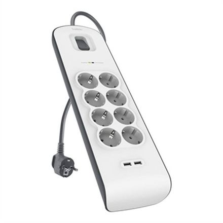 Belkin prepäťová ochrana BSV804 8 zásuviek, 2xUSB 2,4A, 2m kábel