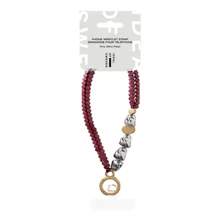 iDeal Phone Wristlet Strap Fine Wine Pearl