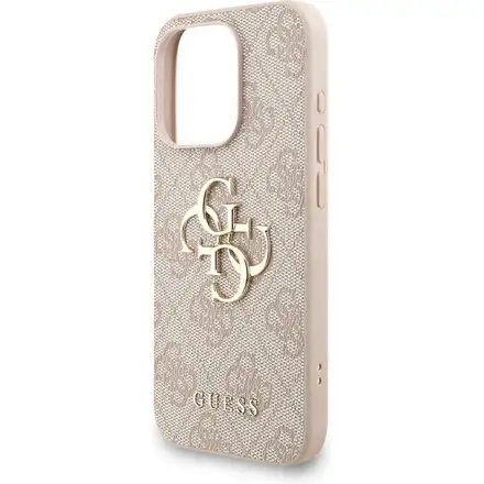 Guess PU 4G Metal Logo Strap kryt iPhone 15 Pro Max ružový