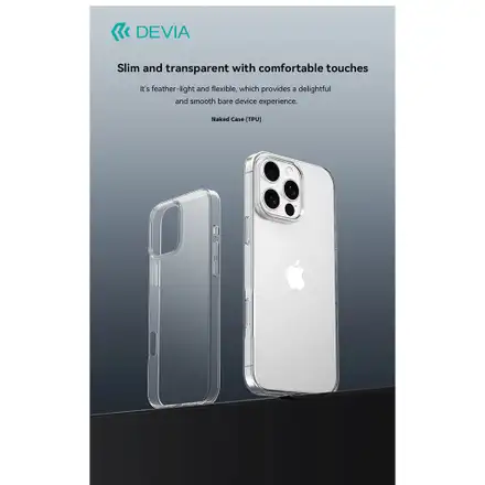 Devia kryt Naked TPU Case pre iPhone 16 Pro - Clear