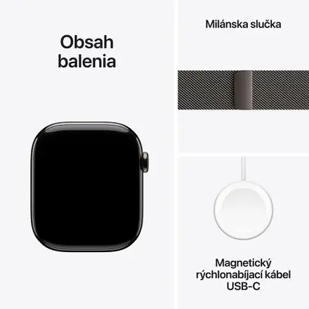 Apple Watch Series 11 GPS + Cellular 42mm Bridlicový sivý titán s bridlicovo sivým milánskym ťahom