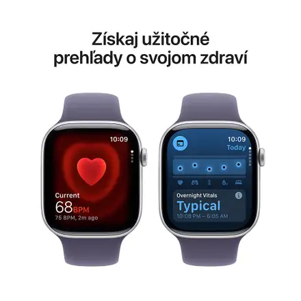 Apple Watch Series 11 GPS + Cellular 42mm Strieborný hliník s hmlovo fialovým športovým remienkom - S/M
