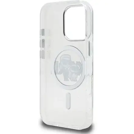 Karl Lagerfeld IML Glitter Karl and Choupette Sketch MagSafe kryt iPhone 16 Pro priehľadná