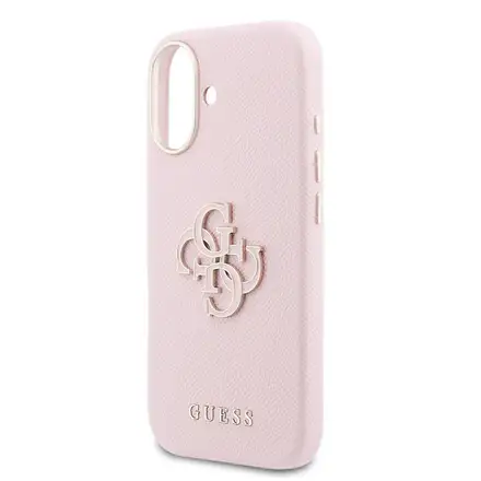 Guess PU Resin Logo kryt iPhone 17 ružový
