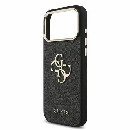 Guess PU 4G Metal Logo Strap kryt iPhone 18 Pro Max čierny