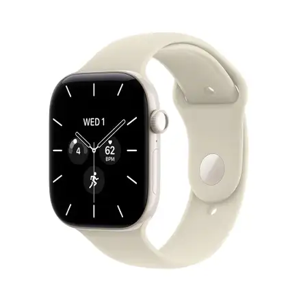 Apple Watch Series 12 GPS + Cellular 42mm Pearl White Ceramic Case with Sand Sport Band - S/M