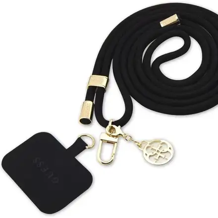 Guess Crossbody Popruh Cord 4G Charm čierny