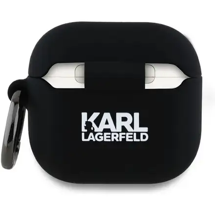 Karl Lagerfeld 3D Logo NFT Karl Head Silikonové Púzdro pre AirPods 4 čierne