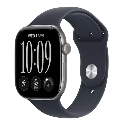 Apple Watch Series 12 GPS + Cellular 46mm Space Grey Aluminium Case with Navy Blue Sport Band - S/M