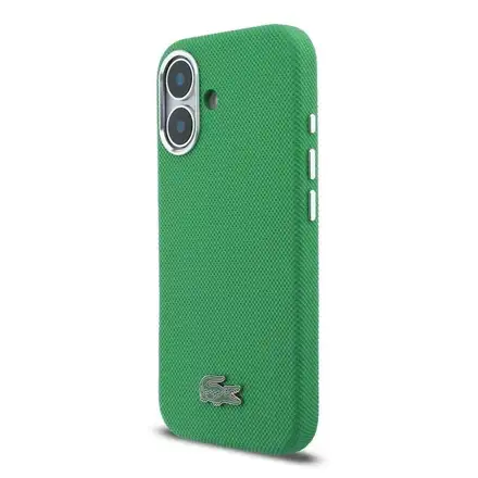 Lacoste PVC Iconic Petit Pique Metal Logo MagSafe kryt iPhone 16 zelený