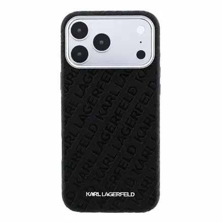 Karl Lagerfeld PU Grained Allover Semi Wrap Magsafe kryt iPhone 18 Pro čierna