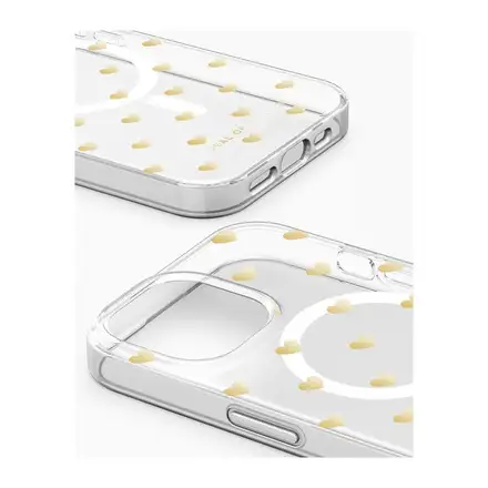 iDeal Fashion Clear Case MagSafe iPhone 15 Pro Golden Hearts