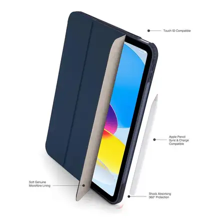Pipetto puzdro Origami No7 Tri-Folio Case pre iPad 10-11 Gen 2022/2025 - Dark Blue