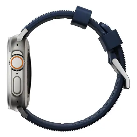 Nomad remienok Rugged Strap pre Apple Watch 44/45/49mm - Atlantic Blue/Silver Hardware