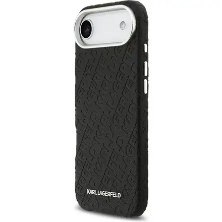 Karl Lagerfeld Grained PU Repeated Logo MagSafe kryt iPhone Air čierny