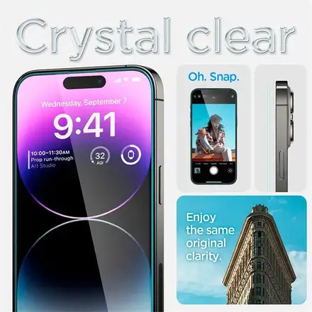 Spigen ochranné sklo GLAS.tR Slim HD pre iPhone 14 Pro Max - Clear