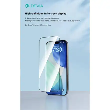 Devia ochranné sklo Star Series pre iPhone 17 - Black Frame