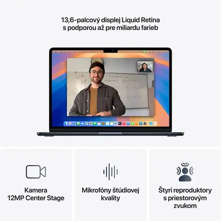 MacBook Air 13" Apple M4 10C CPU 8C GPU 16GB 256GB Polnočný SK *Rozbalený*