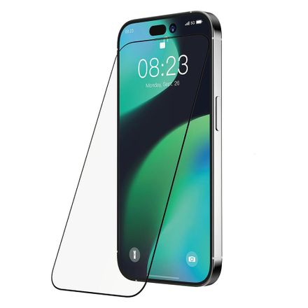 Devia ochranné sklo Van Series Anti-Static pre iPhone 15 Plus - Black Frame