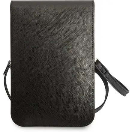 Guess PU Saffiano Triangle Logo Taška na Telefón čierna