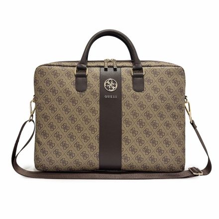 Guess PU 4G Metal Logo Brašna na MacBook 16" hnědá