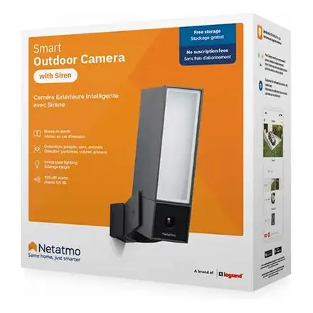 Netatmo Smart Outdoor Camera with Siren - Black