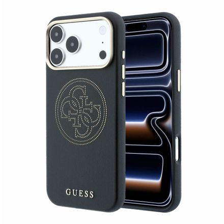 Guess PU Semi Wrap Perforated 4G Logo MagSafe kryt iPhone 18 Pro Max čierny