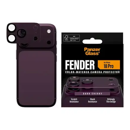 PanzerGlass Fender Camera Protection pre iPhone 18 Pro - Dark Cherry