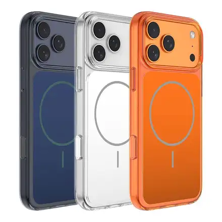 Comma kryt Crystal Shield Magnetic Case pre iPhone 17 Pro Max - Translucent Orange