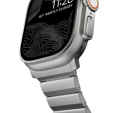 Nomad remienok pre Apple Watch 44-49mm - Titanium Band/Natural Hardware
