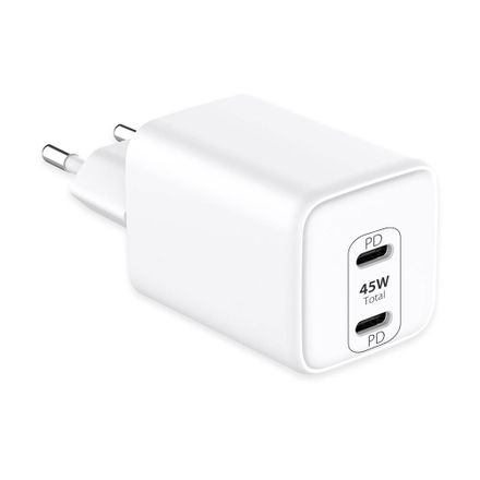 LMP USB-C GaN Dual Power Adapter 45W - White