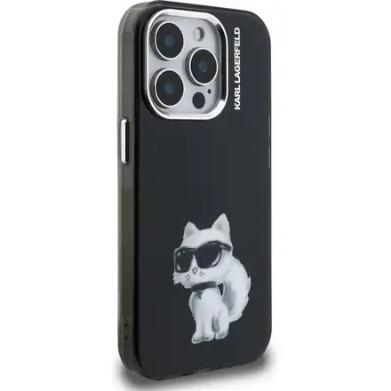 Karl Lagerfeld IML Aquarelle Choupette kryt iPhone 15 Pro čierny