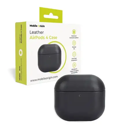 Mobile Origin puzdro Leather case pre Airpods 4/5 - Black