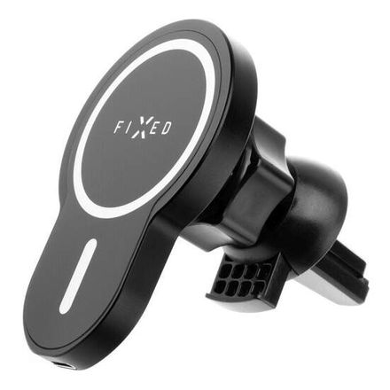 FIXED MagClick s podporou uchytenia MagSafe, 15W,držiak s bezdrôtovým nabíjaním,  čierny