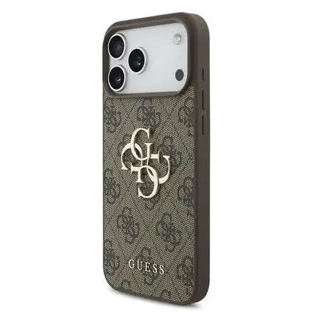 Guess PU 4G Metal Logo kryt iPhone 18 Pro hnedá