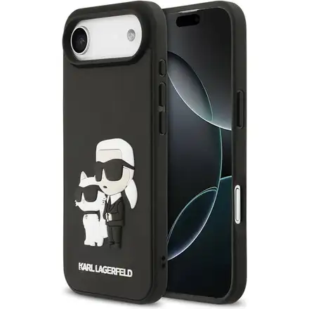 Karl Lagerfeld 3D Rubber Karl and Choupette kryt iPhone Air čierny