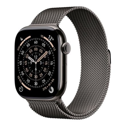 Apple Watch Series 11 GPS + Cellular 46mm Bridlicový sivý titán s bridlicovo sivým milánskym ťahom - M/L