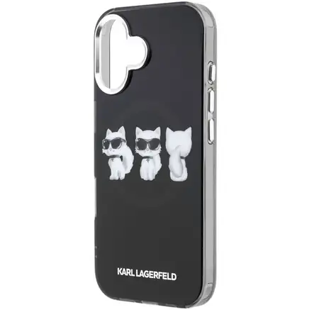 Karl Lagerfeld IML Choupette Trio Watercolor MagSafe kryt iPhone 17 čierny