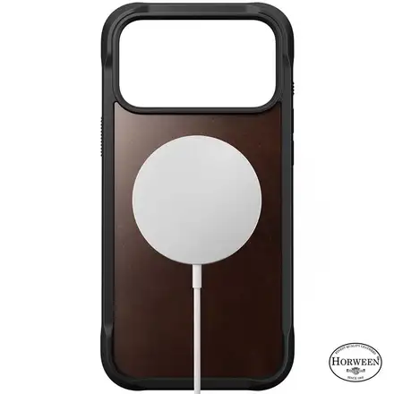 Nomad kryt Rugged Leather Case Magsafe Horween pre iPhone 17 Pro Max - Rustic Brown