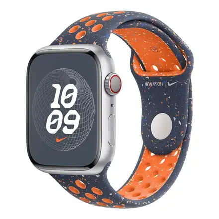 Apple Watch 45mm Blue Flame Nike Sport Band - M/L