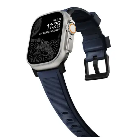 Nomad remienok Rugged Strap pre Apple Watch 44/45/49mm - Atlantic Blue/Black Hardware