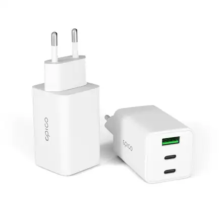 Epico UltraBoost GaN 65W Wall Charger EA65 with 1,2m USB-C Cable - biely