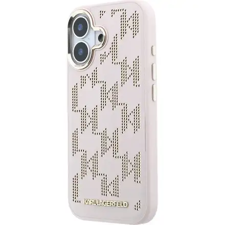 Karl Lagerfeld PU Perforated Monogram MagSafe MagSafe kryt iPhone 17 ružový