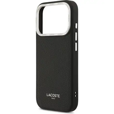 Lacoste PU Leather Champs Elysees MagSafe kryt iPhone 17 Pro čierny