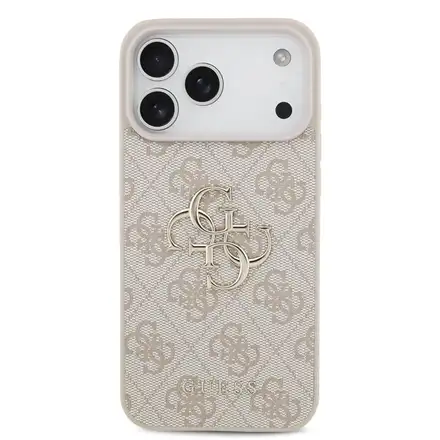 Guess PU 4G Metal Logo kryt iPhone 18 Pro Max ružová